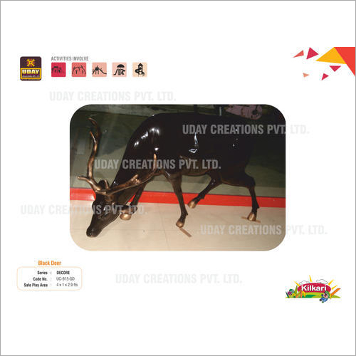 Frp Black Deer Statue Application: Garden