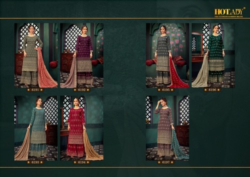 भारतीय समैरा 2 प्योर जॉर्जेट सेमी-स्टिच्ड सलवार कमीज़