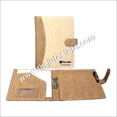 Jute Conference Folder - Durable Eco-friendly Material , Spacious Design And Professional Appearance