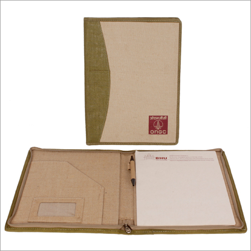 Jute Conference Folder - Durable Eco-friendly Material , Spacious Design And Professional Appearance