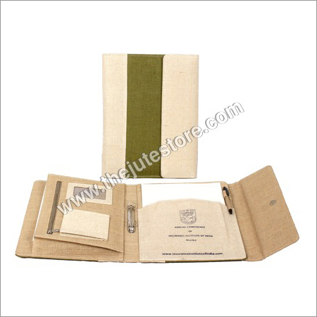 Jute Conference Folder - Durable Eco-friendly Material , Spacious Design And Professional Appearance