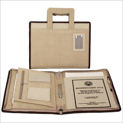 Jute Conference Folder - Durable Eco-friendly Material , Spacious Design And Professional Appearance