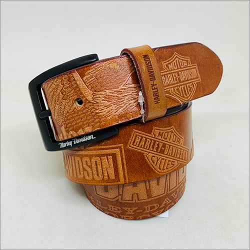 Pure Brown Leather Belt - Leather Material, Brass Buckle, Brown Color | Designed for Men, Elegant Style for Casual and Formal Wear