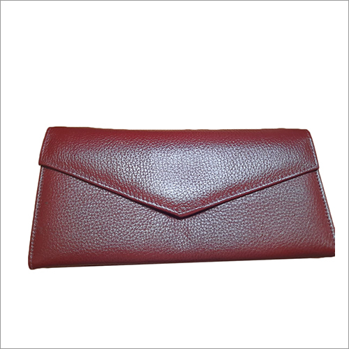 Ladies Pure Leather Clutch - Leather, Brown Color | Elegant Plain Design for Women