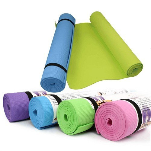 Rubber Yoga Mats - High-Grade PVC, Rectangular Shape, Blue Color | Moisture Resistant, Slip Resistant, Eco-Friendly, Extra Cushioning for Comfort