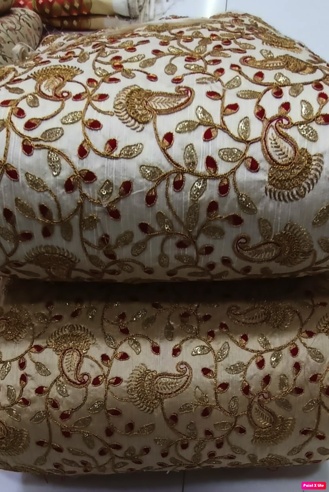 Sherwani Embroidery Fabric - 44" Width, Embroidered Texture In All Light & Dark Colours | Multipurpose, Washable Material, Various Design Options