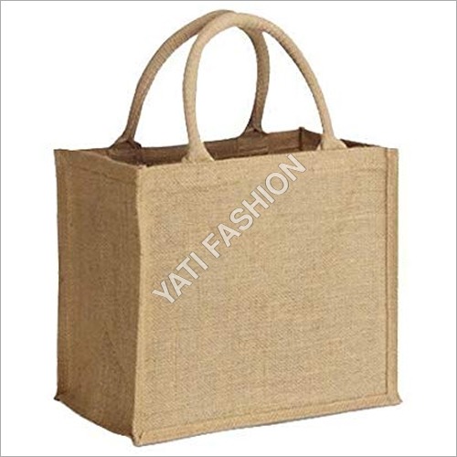 ब्राउन जूट हैंड बैग