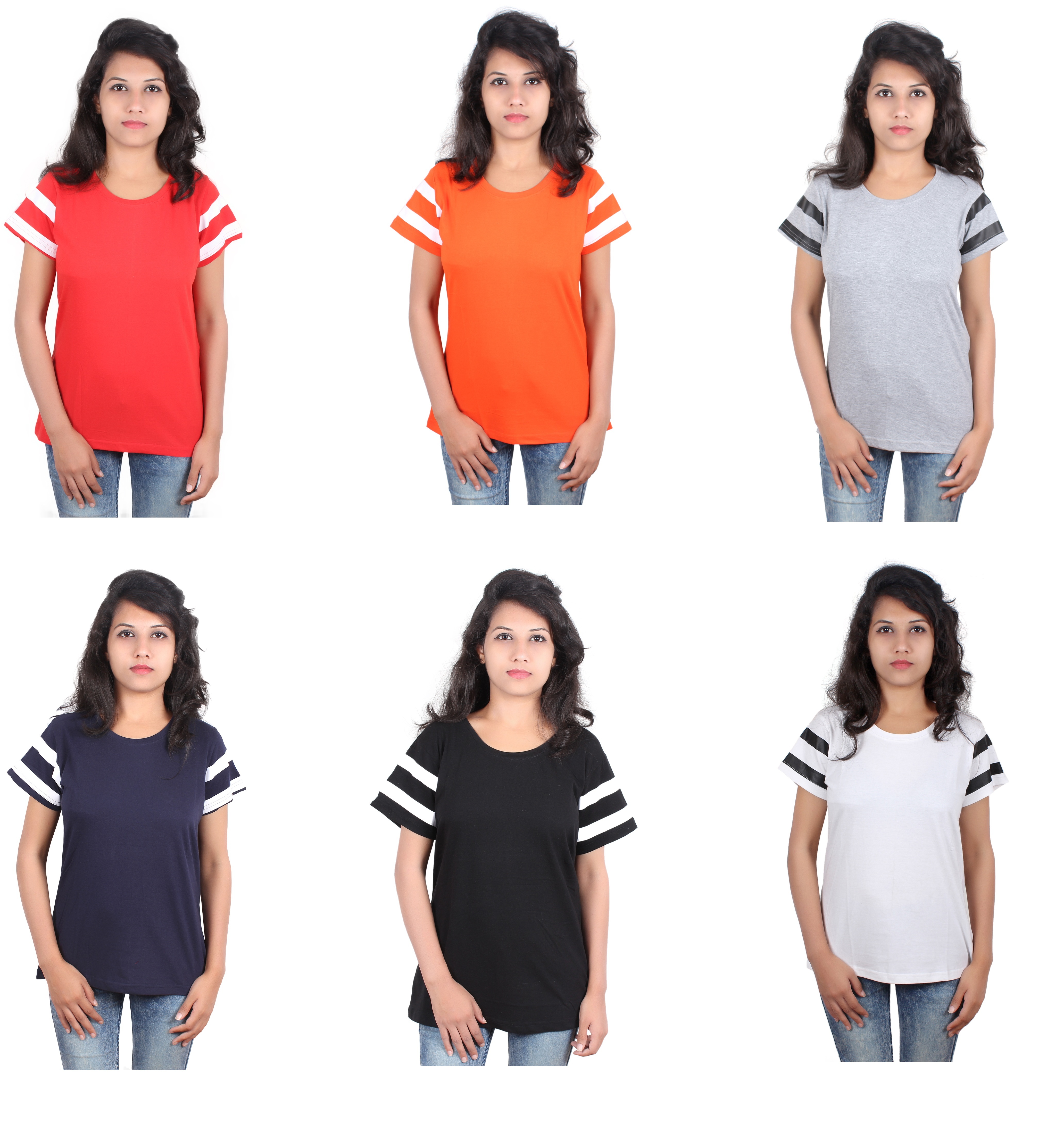 Ladies T Shirt Tops - Cotton, Sizes: M, L, Xl, Xxl | Multi Shades, Short Sleeves, Embroidered Pattern, Breathable, Quick Dry, Casual Wear