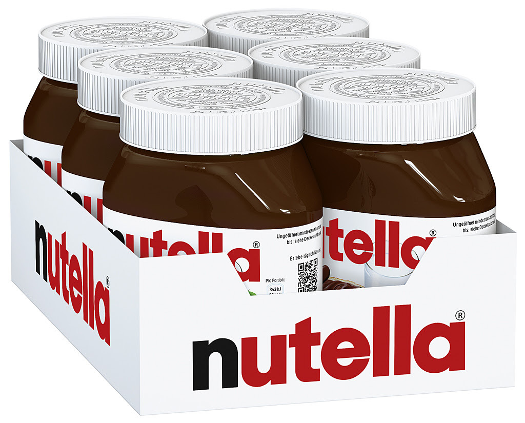 Nutella - 750g Glass Jar | Nutella Chocolate Spread, Brown Color, Fresh Production, Multi-language Stickers