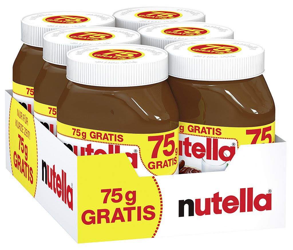 Nutella - 750g Glass Jar | Nutella Chocolate Spread, Brown Color, Fresh Production, Multi-language Stickers
