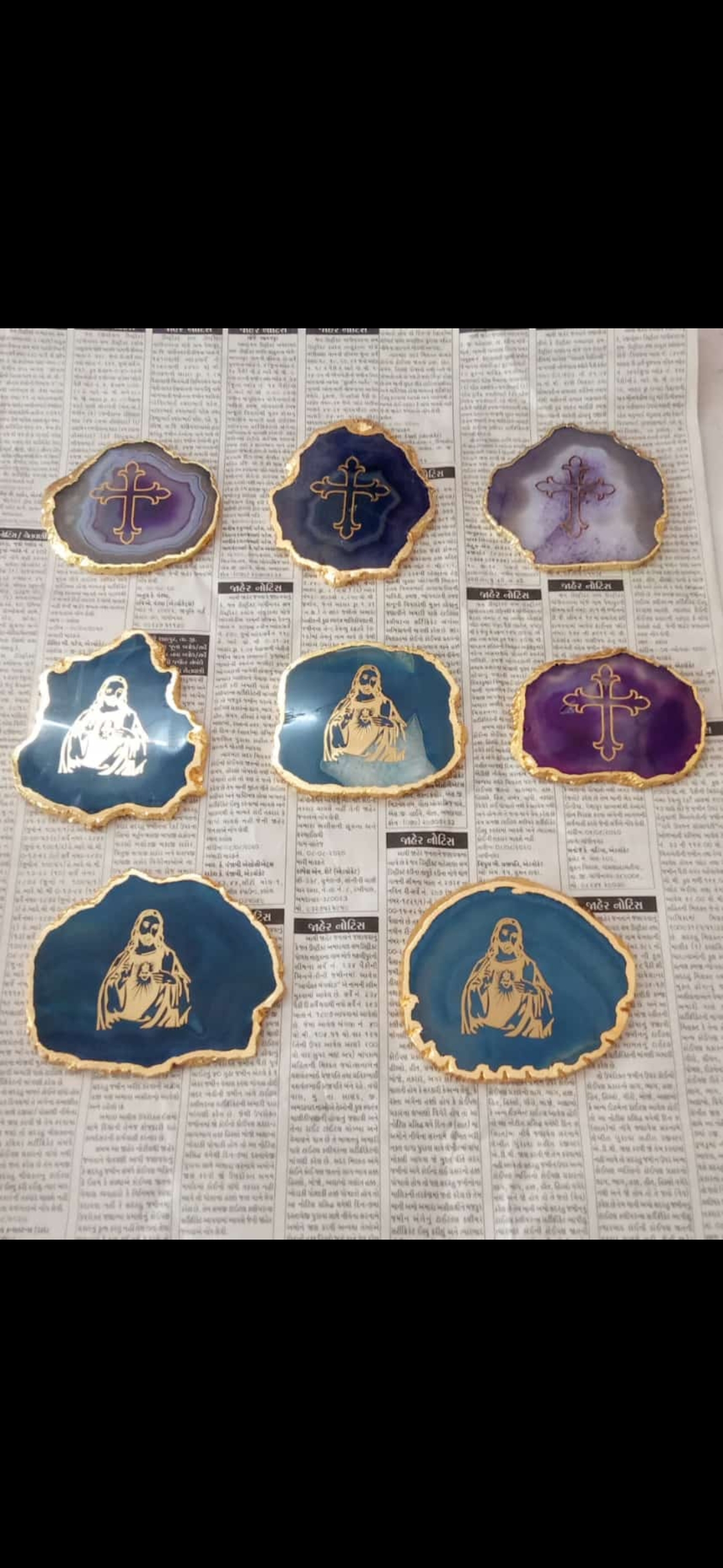 Firoja Agate Slices With Engraving