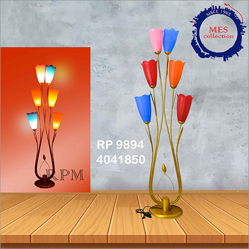 Metal Lamp - 60 Inches, Gold Finish | 7 LED Lights, 110V Power, 1 Year Warranty