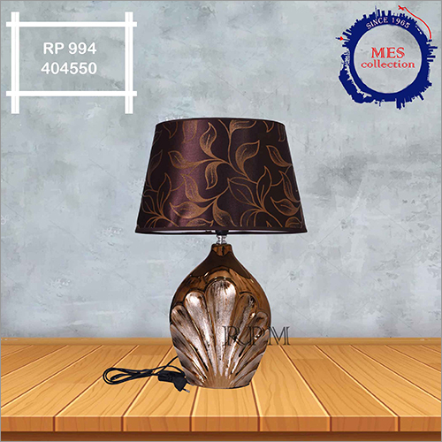 Art Table Lamp - Ceramic, 14 Inches Tall, Brown | LED, 10W, Fabric Shade, 120V