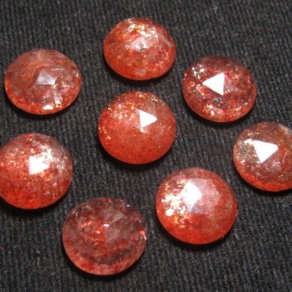 6mm Sunstone Rose Cut Round Loose Gemstones Grade: Aaa
