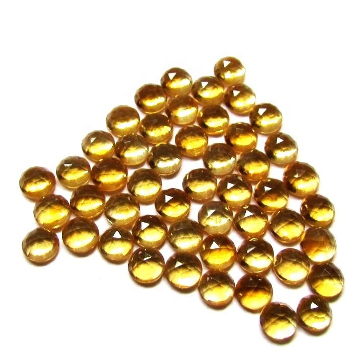 4mm Citrine Rose Cut Round Loose Gemstones Grade: Aaa