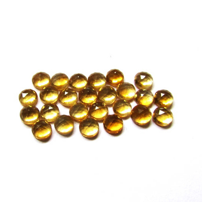 4mm Citrine Rose Cut Round Loose Gemstones Grade: Aaa