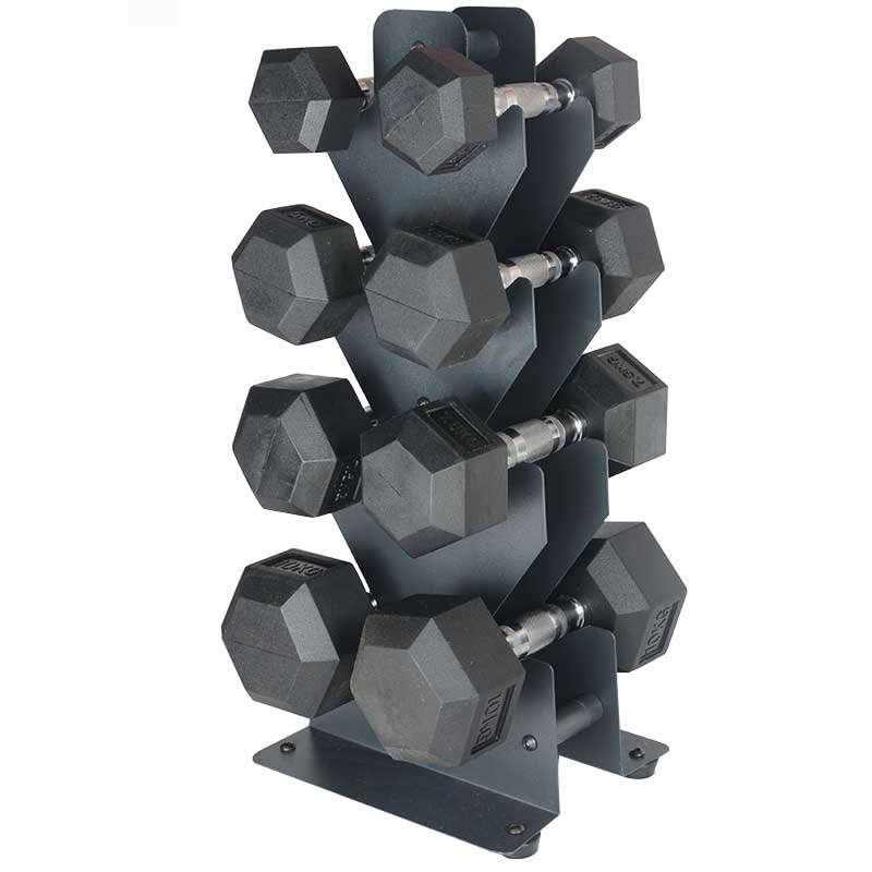 Round Hex Rubber Dumbbell With Different Weight