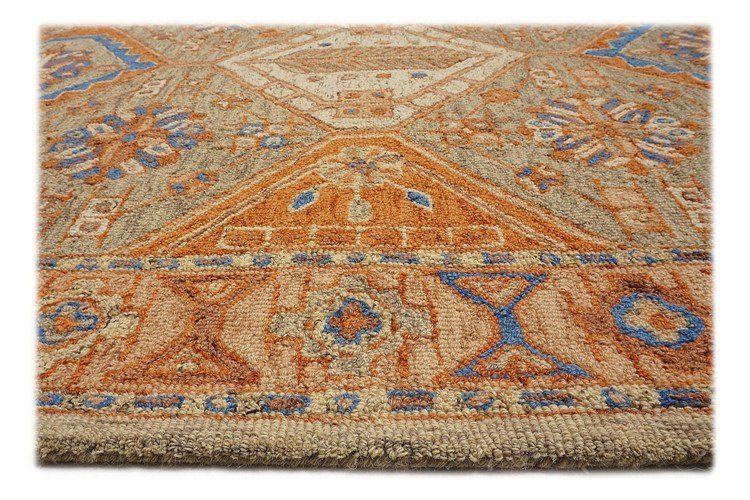 Hand Tufted Woolen Carpet - Rectangular, Loop Pile With 6-8mm Height | Easy To Clean, Non-slip, Customizable Designs