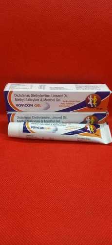 वोविकॉन - जेल सामग्री: डिक्लोफेनाक डायथलामाइन 1.16% +अलसी का तेल 3% + मिथाइल सैलिसिलेट 10% + मेन्थॉल 1%