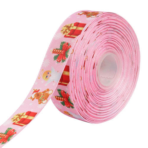 क्रिसमस सांता एक्सेसरीज़ 25mm/1' इंच ग्रॉस ग्रेन रिबन