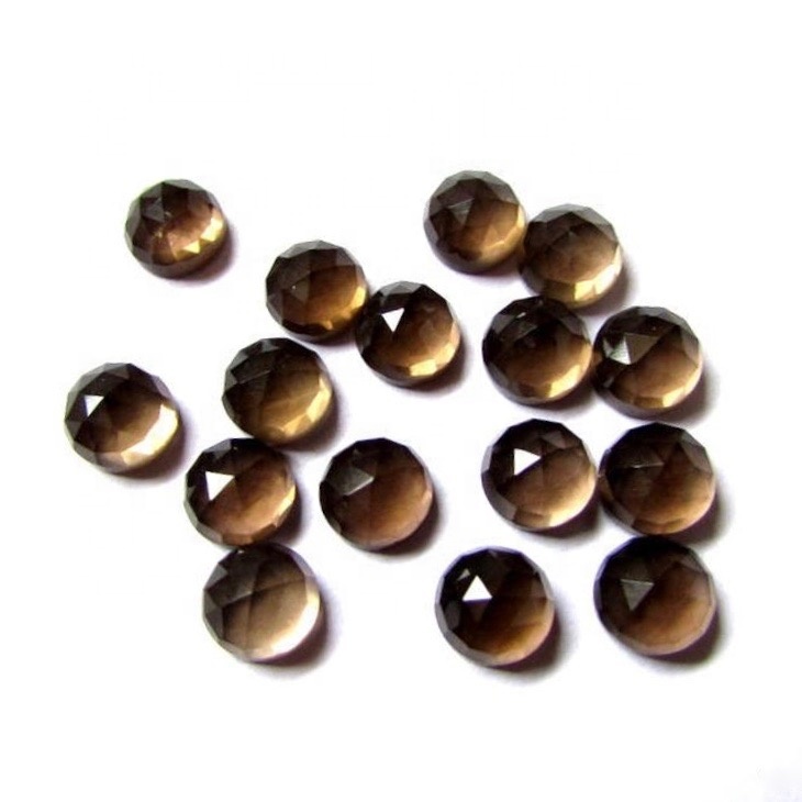 Smoky Quartz Rose Cut Round Loose Gemstones - 6mm Aaa Quality, Natural Brown Color, Excellent Cut