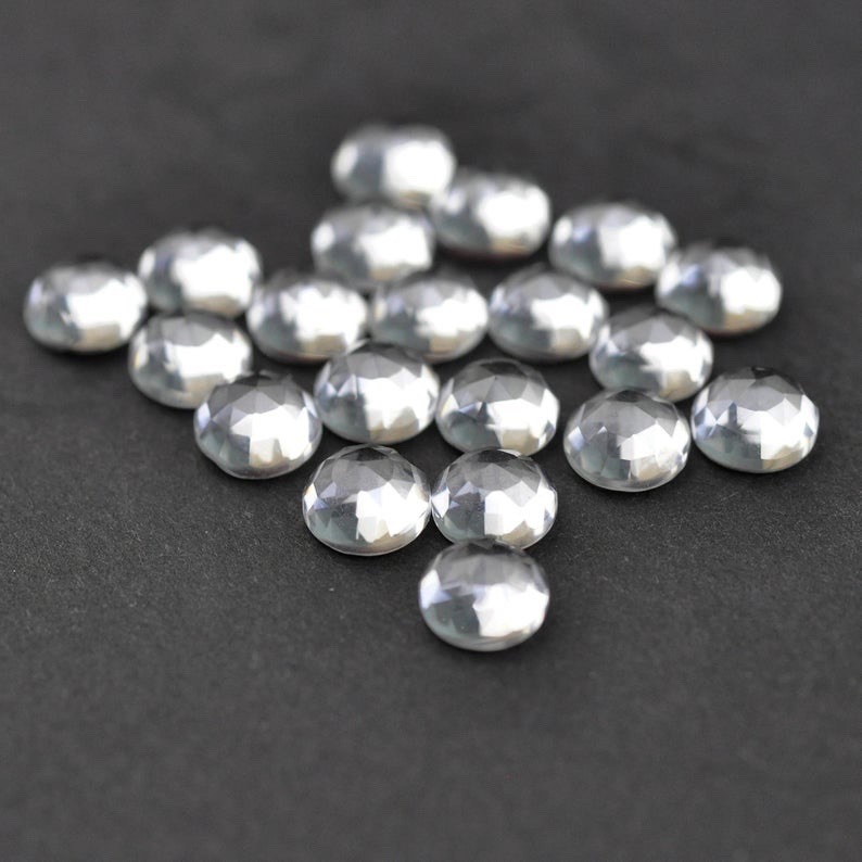4mm Crystal Quartz Rose Cut Round Loose Gemstones Grade: Aaa