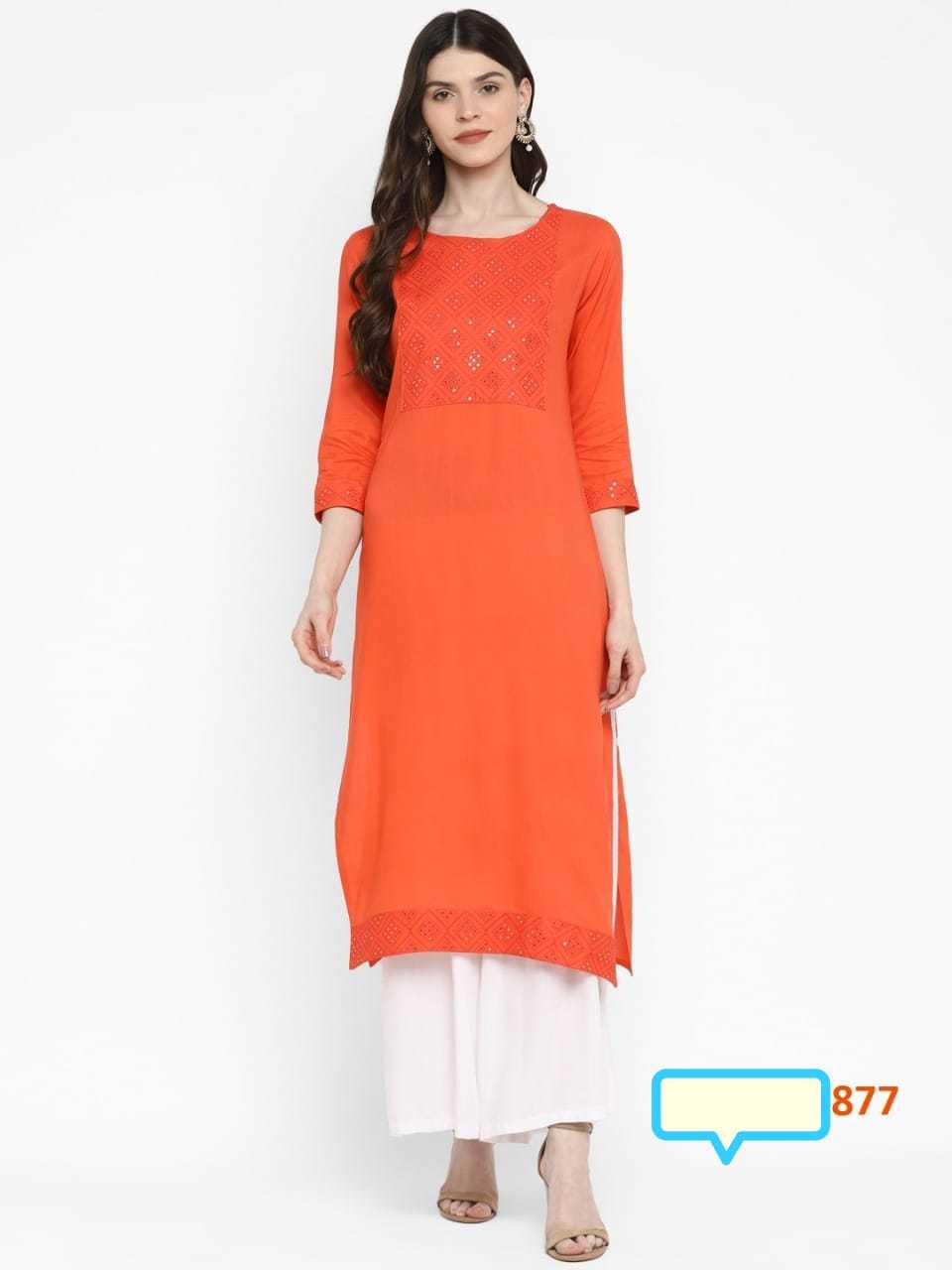 Rayon Kurtis With Sequence Work - Rayon Fabric, 45 Inch Length, Round Neckline , Sizes S To 3xl, Embroidered Pattern, Ideal For All Seasons