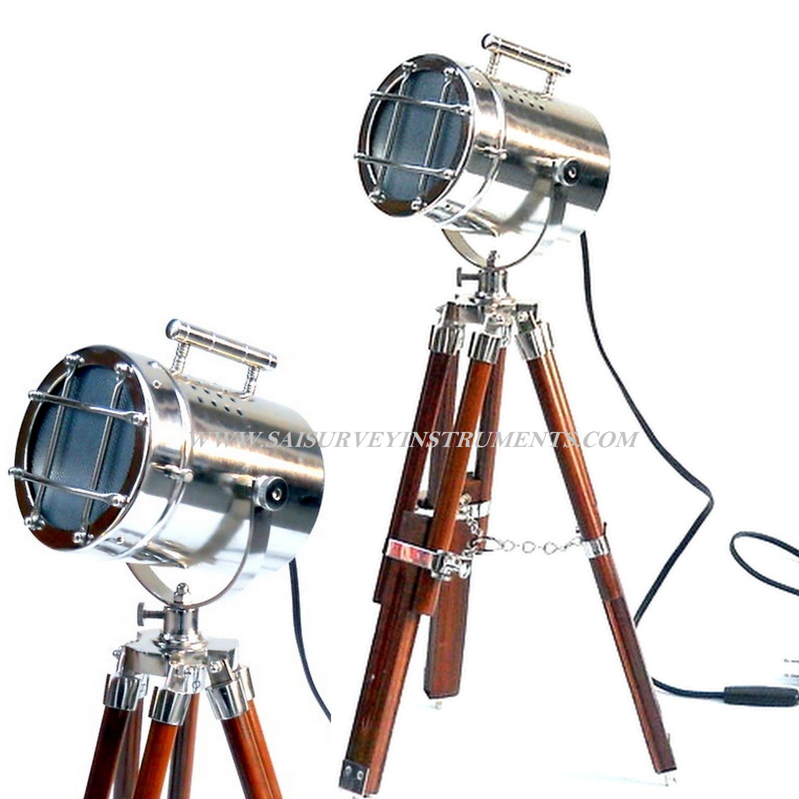 As Shown In Picture Marine Nautical Spotlight Wooden Tripod