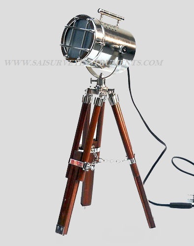As Shown In Picture Marine Nautical Spotlight Wooden Tripod