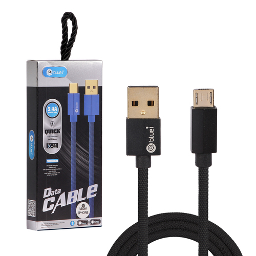 DC-X11 2.4 Amp माइक्रो फास्ट ब्लू डेटा केबल की लंबाई: 1 मीटर (M)