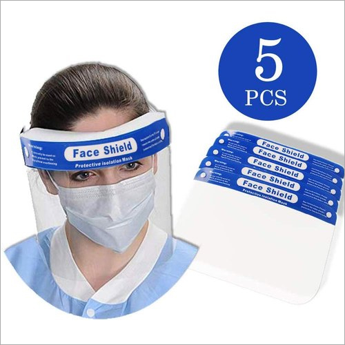 Protective Face Shield - PET Material, 330 mm x 229 mm Size, Transparent Color | Non-Disposable, Reusable, Unisex Personal Safety Equipment