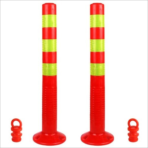 Plastic Spring Post - Plastic, 750 mm Height, Red Color | Eco-Friendly, Flexible Design, Warning Signal for Roadway Safety, 400 g Weight
