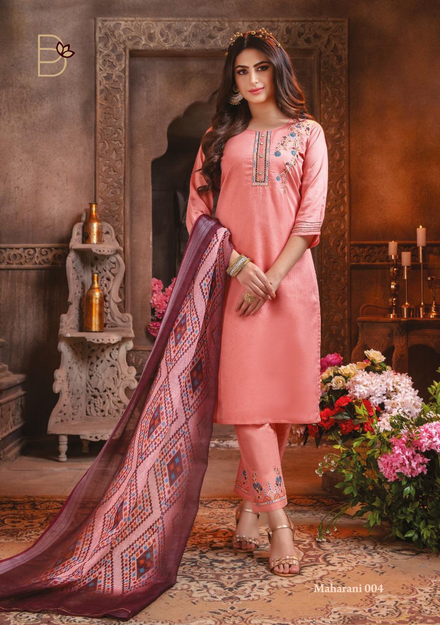 Embroidered Maharani Chanderi Silk Thread Work Sequence Work Dress Materials