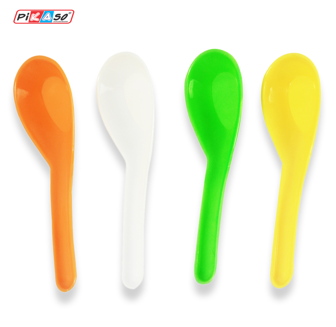 Laddle - Polypropylene Material, 1 Piece | Microwave Safe, Weight: 32 Grams, Color Blend: White, Orange, Yellow, Green
