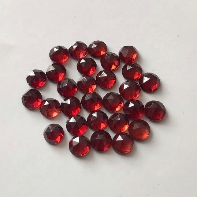 6mm Mozambique Red Garnet Rose Cut Round Loose Gemstones Grade: Aaa