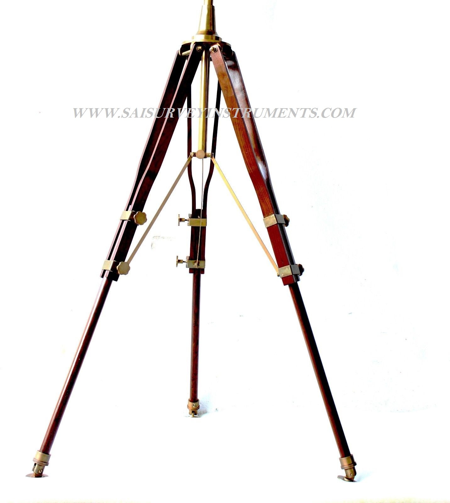 Nickle Vintage Look Designer Searchlight With Wooden Tripod Stand Collectible Brown Antique Spotlight