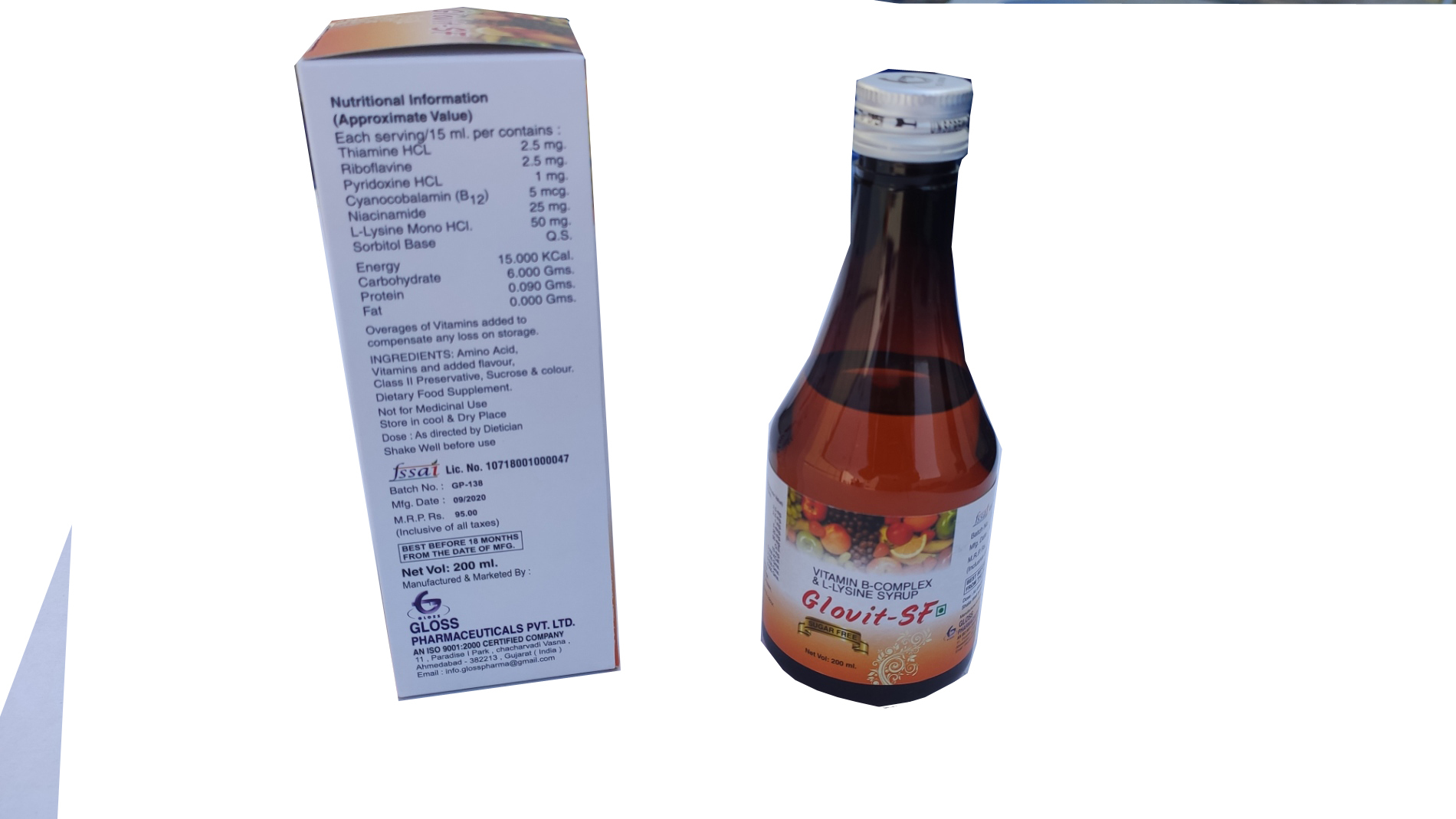 Glovit Sf-b Complex & Lysine Syrup Dosage Form: Liquid