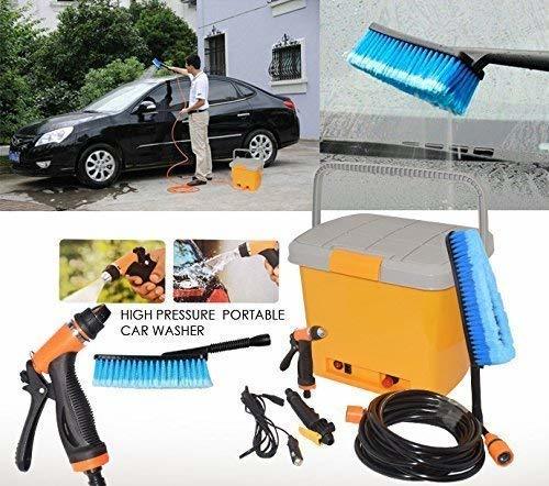 Car Washer - Plastic & Metal Material, 12v, 80w Power, 4.5l/min Flow Rate, 0.6mpa Pressure, 6 Meter Hose , Ideal For Home Vehicle Cleaning