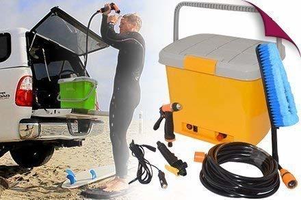 Car Washer - Plastic & Metal Material, 12v, 80w Power, 4.5l/min Flow Rate, 0.6mpa Pressure, 6 Meter Hose , Ideal For Home Vehicle Cleaning