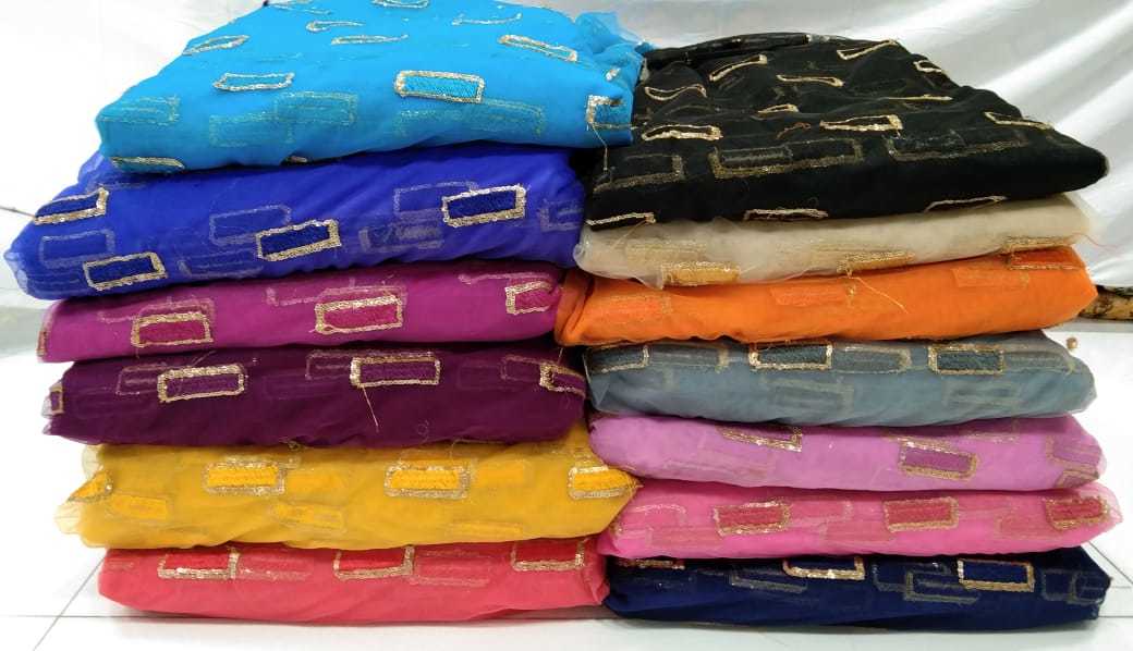 Net Sequence Multi Embroidery - Net Fabric, 44 Inch Width, 100 Cm Length | Washable, Available In All Light & Dark Colors, Multipurpose Use
