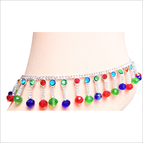 Ladies Hanging Chain Anklets - Premium Metal, Multi-Color Beads & Stones, Various Sizes for Women and Girls | Artisan Crafted Fashion Jewelry