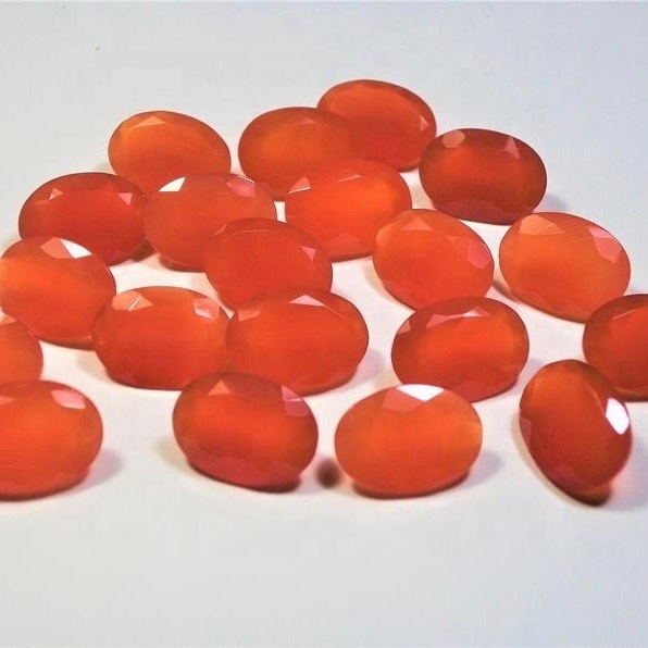 Carnelian Loose Gemstones - 8x10mm Faceted Oval | Aaa Quality, Natural Treatment, Vibrant Orange Color