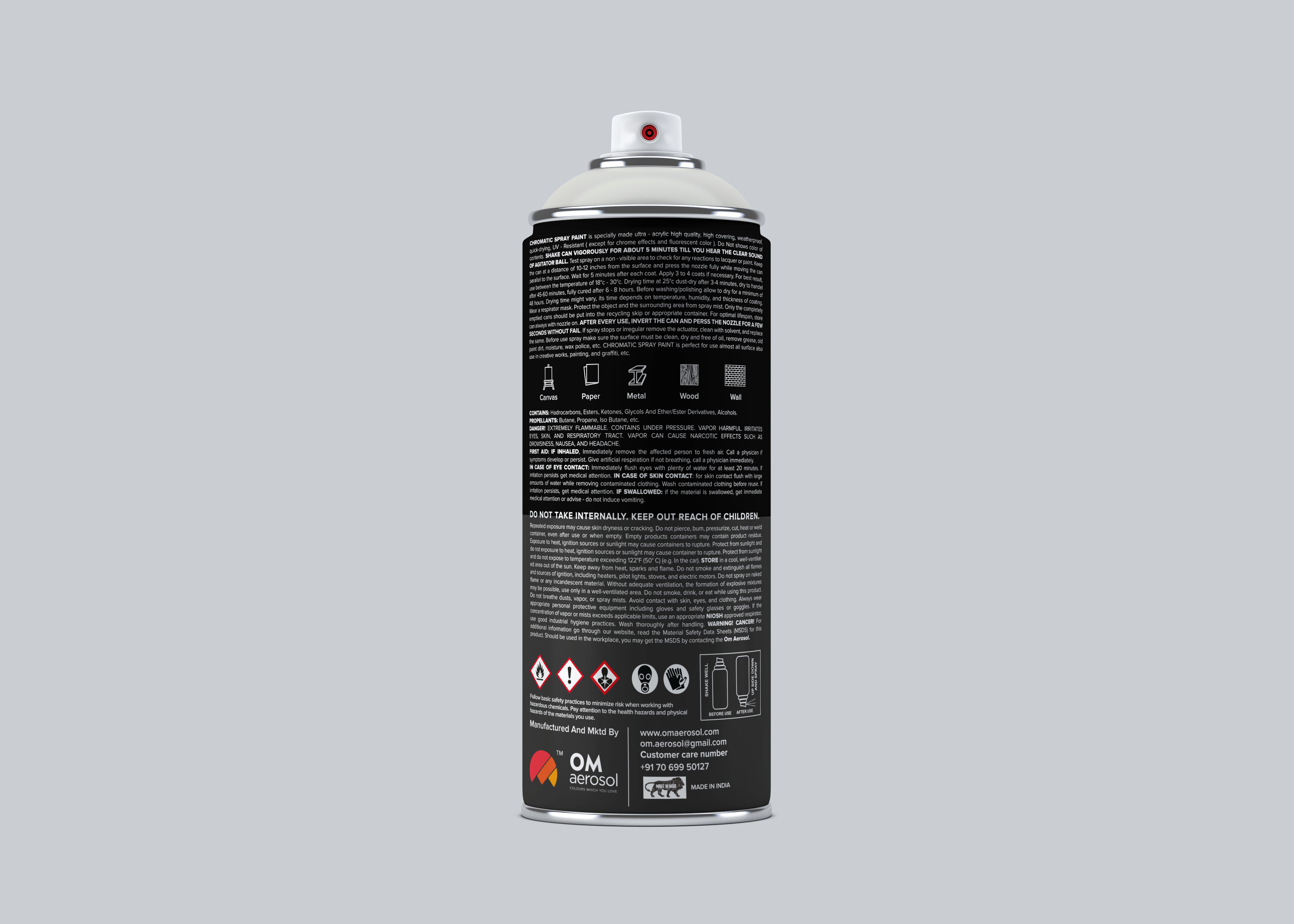 Chromatic Stone White - Aerosol Can, 15x5 Cm, White, 400ml | Ultra Acrylic, Smooth Finish, Durable Coating, Quick Drying