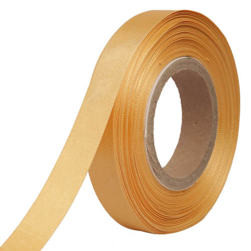 Double Satin NR a   Butterscotch Yellow Ribbons25mm/1'inch 20mtr Length