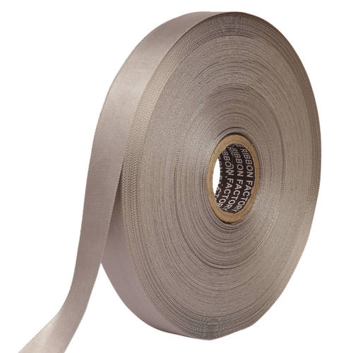 Double Satin NR a   Fossil Grey Ribbons25mm/1'inch 20mtr Length