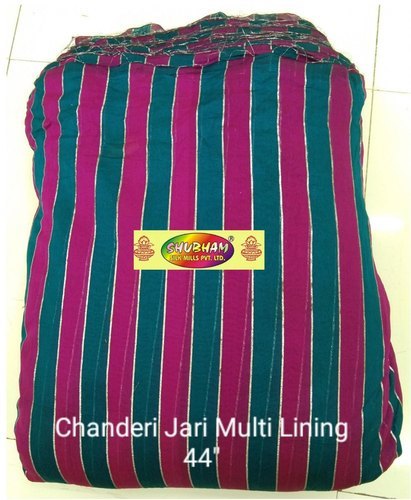 Jacquard Chanderi Jari Multi Lining Fabrics - 44 Inch Width, 100 Cm Length | Washable, Available In Light & Dark Colors, Multipurpose Use