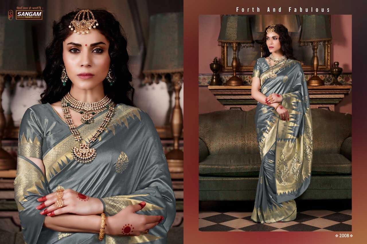 Party Wear Padmakshi Designer Pure Silk Weaving Zari Sarees