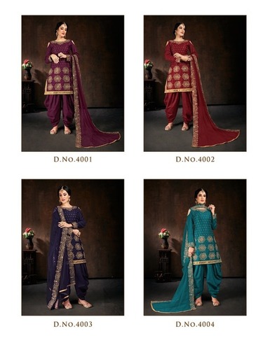 Bebo Vol- 4 - Jam Cotton Semi-Stitched Patiyala Suit, Embroidered with Real Mirror Work, Full Sleeves Design, Customized Size