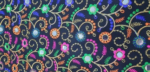 Gamthi Embroidery Work Fabric - 60g Georgette, 44" Width, 100cm Length | Washable, Variety Of Light & Dark Colors, Multipurpose Use