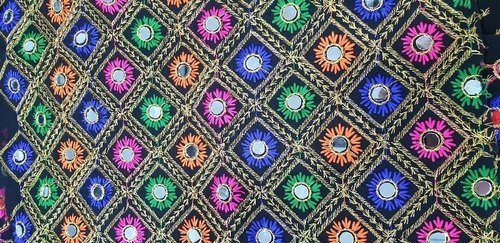 Gamthi Embroidery Work Fabric - 60g Georgette, 44" Width, 100cm Length | Washable, Variety Of Light & Dark Colors, Multipurpose Use